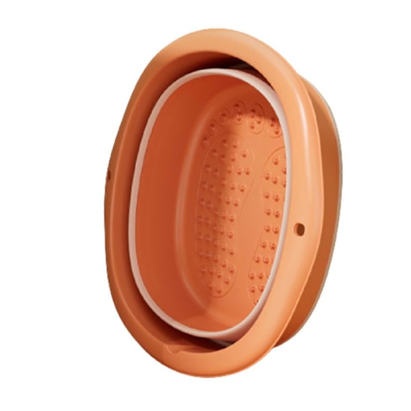 Vikbar Fotspa Hink Multifunktionell Fotbad Massage Tunna Professionell Fotvård Orange Without Cover