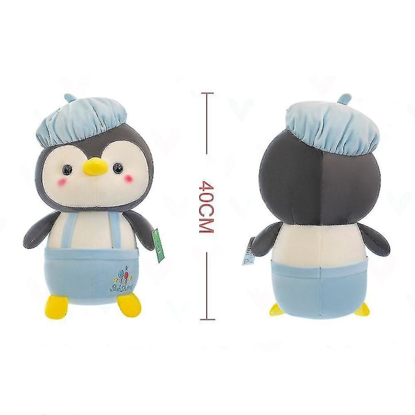 Söt Strap Penguin Plyschleksak Supermjuk fylld docka - Blue 40cm