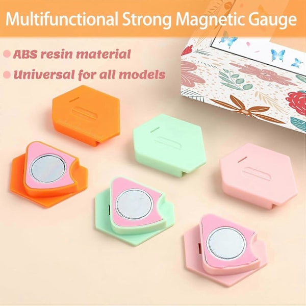 3 st Magnetisk Sömnadsguide för Symaskin, Multifunktionell Polygonal Fållguide med Skala, Universellt Sytillbehör & Material