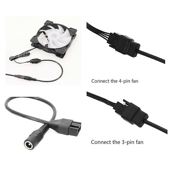 DC5521 til 4-Pin Stik Kabel 4-Pin Computer PC Blæser Strømkabel Konverter