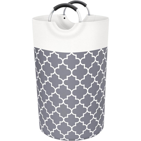 Foldbar Vasketøjskurv - 82L Stor Sammenfoldelig Vasketøjskurv med Stærkt Håndtag, Dobbeltlags Stærkt Tekstil Tøjvasketøjskurv (74x38cm)
