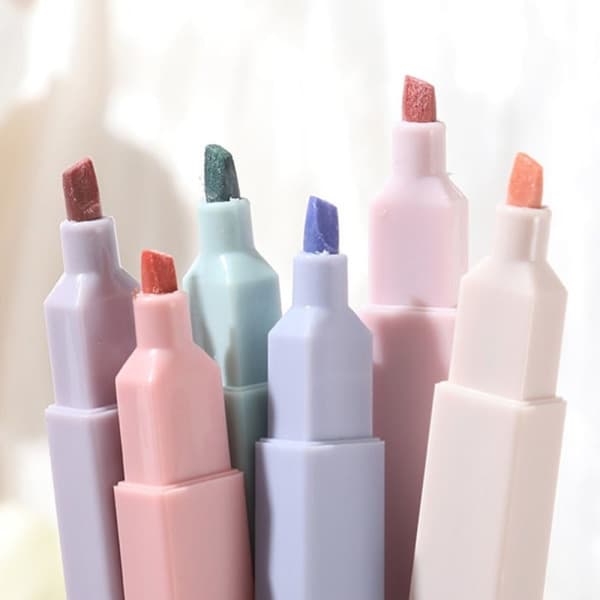 6 pastellfargede markeringstusjer Markeringstusjer 1 1