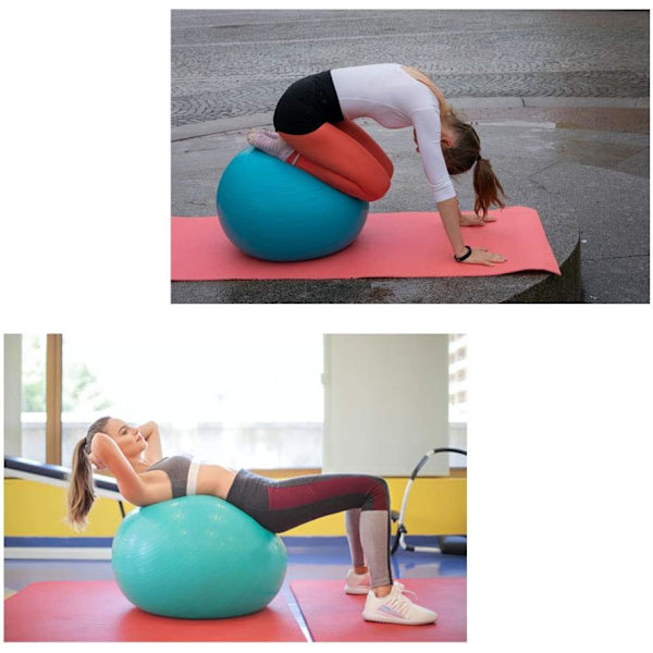 Sportsboll Anti-Burst med bollpump Tjock Robust 300 kg Belastningskapacitet Sportsboll Balans Pilates Yogaboll för Kontor Hem Gym(65CM Blå)