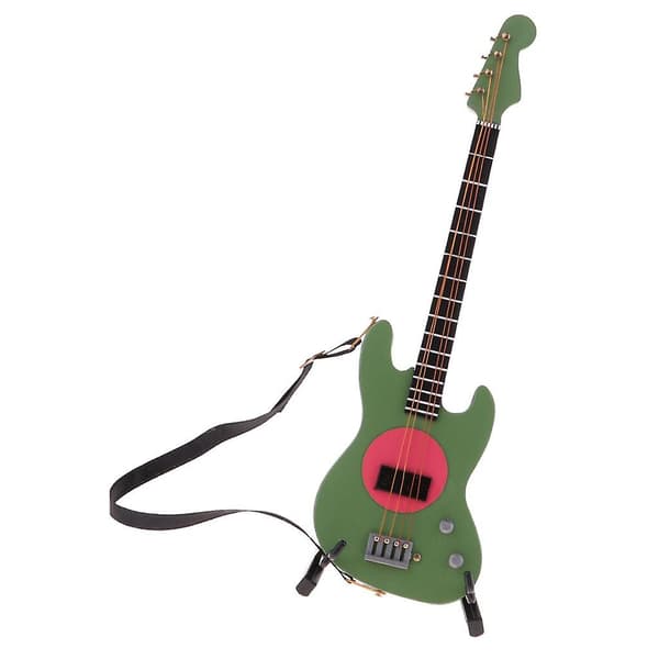 20 cm Miniatur Elektrisk Basguitar Model i Træ