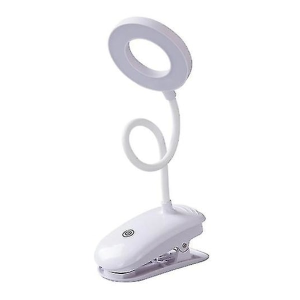 USB-laddningsbar LED-skrivbordslampa med flexibel touch-dimning, klämlampa