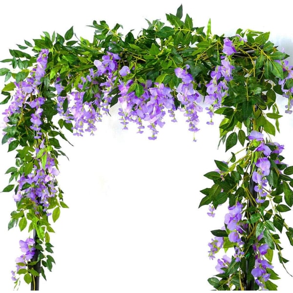 2x7FT Artificial Wisteria Vine Garland Plants Flowers Arts For Ceremony Home Wedding Decoration（1PC)