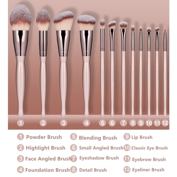 BS28 - BS-MALL 12 stk. eksklusive Make-up / makeup-børster af Best