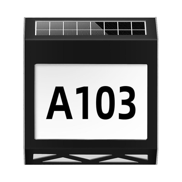 Solar adresseskilt, solar oplyste husnumre udendørs led oplyste husnumre til hjemmet (sort hvidt lys)