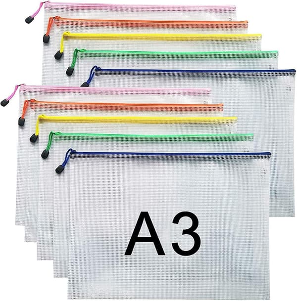 Almi A3 Dokumentmappe Glidelåsposer Plastlommer Mappe (a3-10stk) Gave