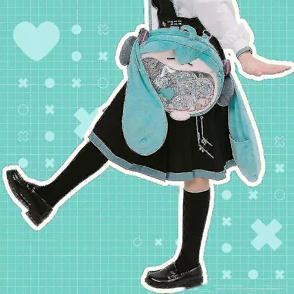 Kawaii Anime Hatsune Miku Cosplay Plysch Ryggsäck Ita Väska Dam Väska Skolstudent Män Sammet Axelväska Flicka Gåva pink