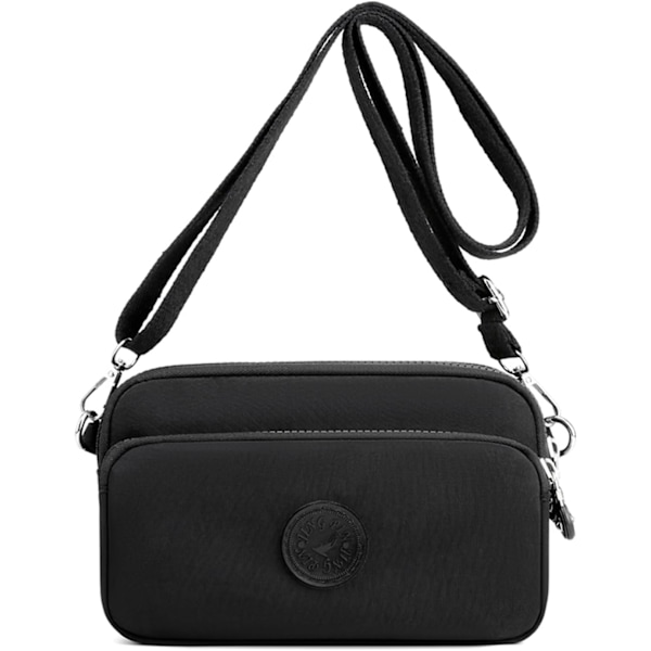 Liten Crossbody-väska i Nylon för Kvinnor, Mini Axelväska för Damer, Vattentät Lättvikts Telefonväska med Flera Fack