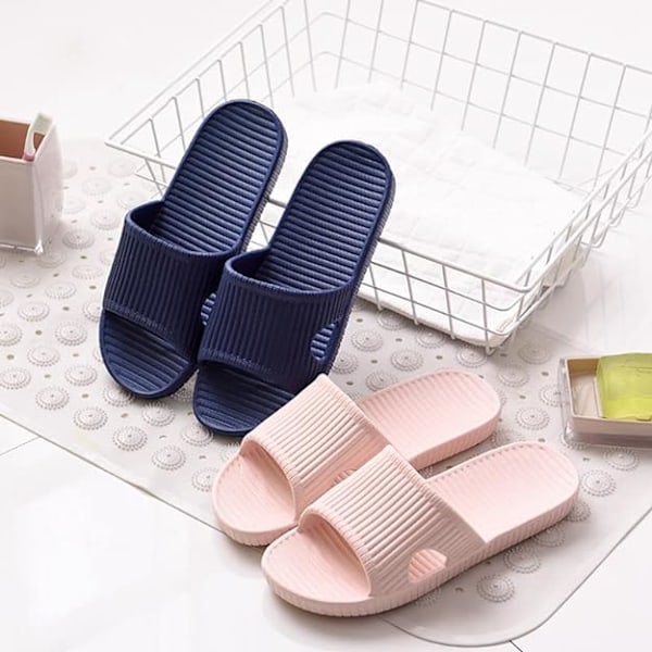 Bruse slippers, hjemmesko til kvinder til badeværelse eller indendørs brug, skridsikre (pink) 5-5.5