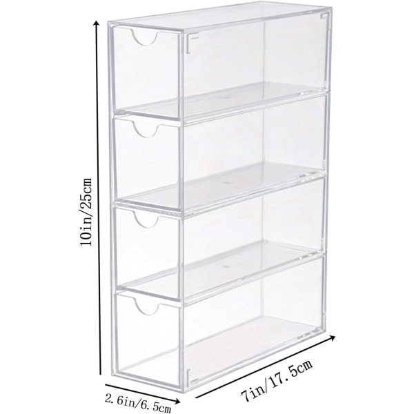 Kaffe Kapselholder Akrylboks med 4 Skuffer, Køkken Kaffe Pod Organizer Container Station Klar Pantry Stable K Cup Holder Opbevaringsboks