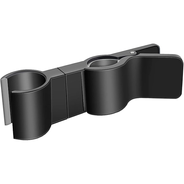 Håndbruserholder, brusehovedholder, udskiftelig håndholdt bruseholder, bruseholder, 18-25mm diameter justerbar, ingen boring (sort)