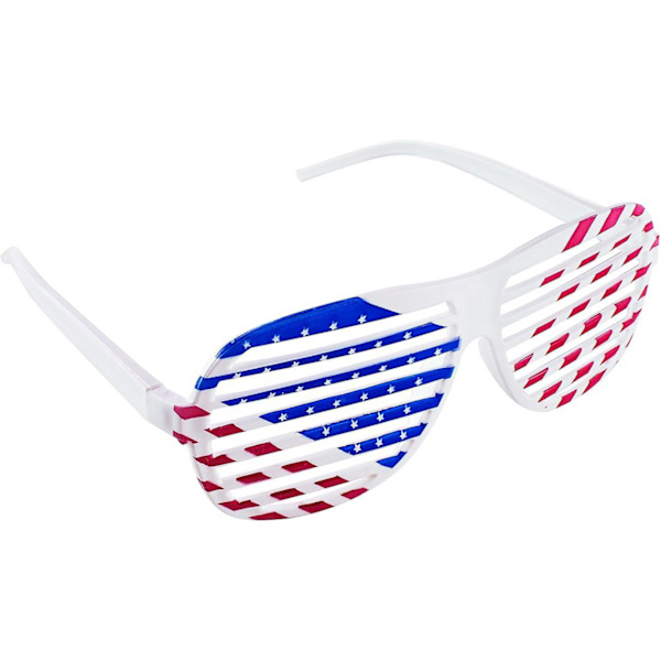 Amerikansk flagg patriotisk design plastpersiennglasögon nyanser solglasögon glasögon för festrekvisita, dekoration (12 par)