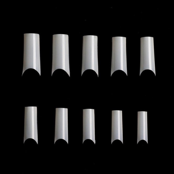 500 spikspetsar lösa naglar akrylspetsar i kartong - Milk white