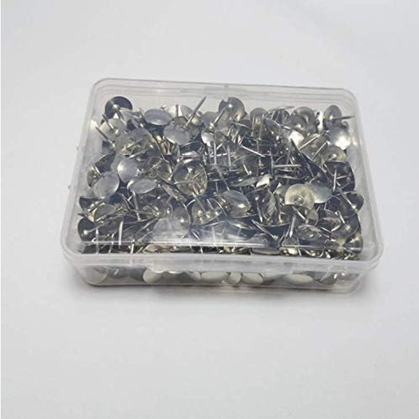 500 stk Tegnestifter, BetterJonny 9,5 mm Sølv Push Pins Jern Tommeltapper Hode Spiker Pin Dørspiker for Kontor eller DIY