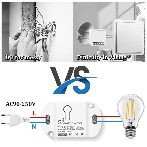 1 stk. Smart Switch med Alexa, Smart Life WiFi Switch