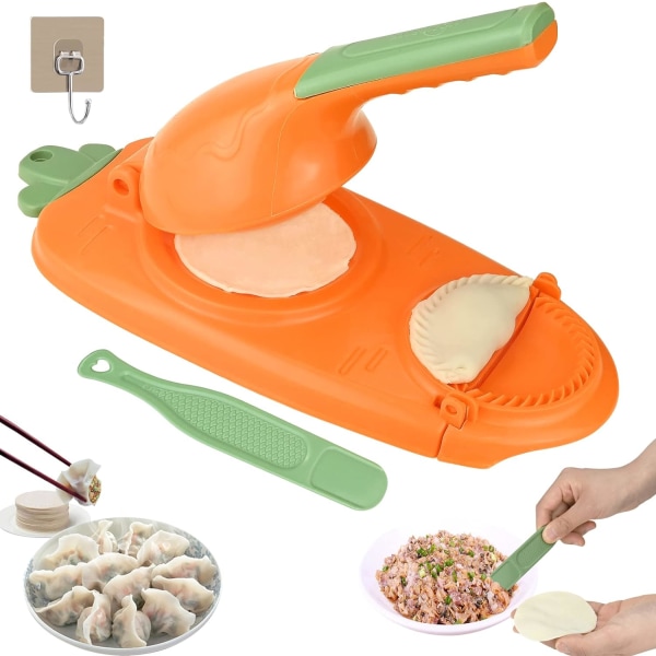Dumpling Machine 2 i 1 manuell nudelpressmaskin Dumpling Skin Machine Dumpling Form (orange)