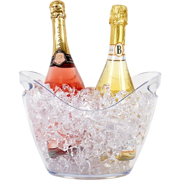 Drikke spand med håndtag, stor isterning spand øl spand til familier, fester, grillfester, picnics, transparent - 3L