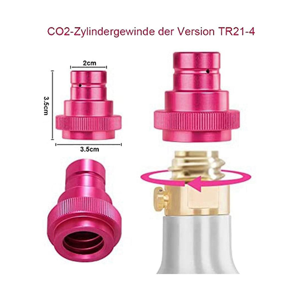 Kompatibel med Dobbelt Vand Kulsyremaskine Hurtigkobling Qc Art Terra Hurtigadapter til 425g Cylinder