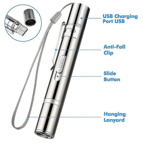 USB Oppladbar LED Pointer Katt Hund Leke Kjæledyr LED Lys Pointer