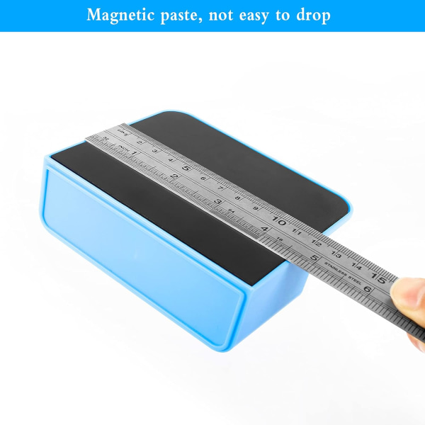 2 STK Magnetisk markeringsboks Magnetisk markeringsboks Whiteboard-penn Magnetisk holder for tavler Kjøleskap Skoleskap Kontor (12×10×4cm, blå)