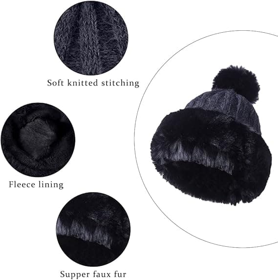 Vinter Kvinder Strikkede Beanies Udendørs