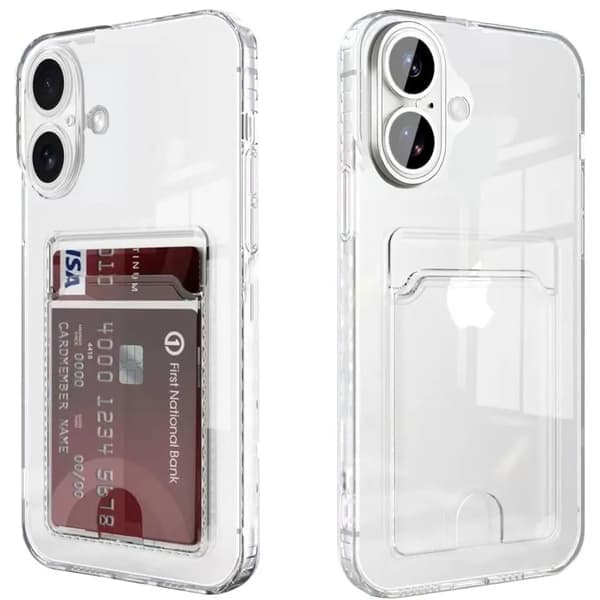 Kompatibel med iPhone 17 transparent plånboksfodral