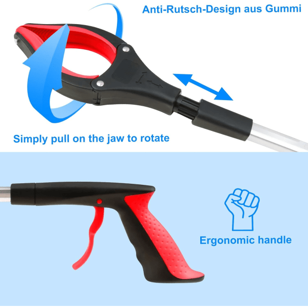 Affaldsopsamler 1 stk. - Affaldsopsamler med magnetisk spids - 80 cm lang rækkevidde hjælpehånd griberpind til voksne børn - Griberværktøj til at nå