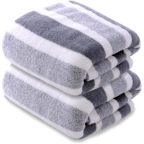 Mikrofiberbadehåndklær, 2 pakker (28" x 55") Lett, absorberende, supermykt og hurtigtørkende håndkle for reise, ferie, trening og yoga