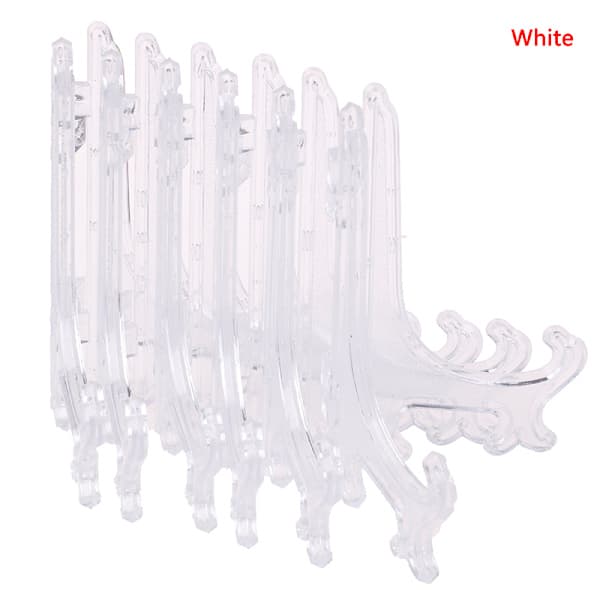 12 st displayställ staffli tallrikshållare bildkonst plast White