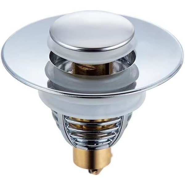 Universal Badeværelsesvask Propper, Pop Up Vask Hul Propper Dæksel med Si til 32-42mm Aftapningshuller, Rustfrit Stål Push Style Propper til Vask