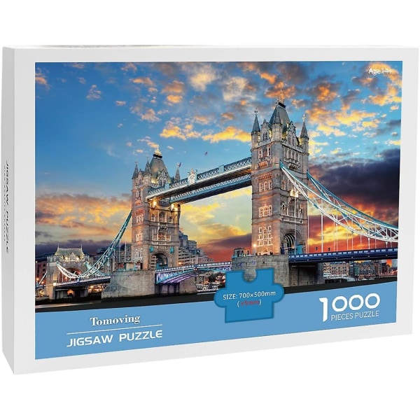 1000 brikker puslespill for voksne - London Tower Bridge vanskelig og utfordrende