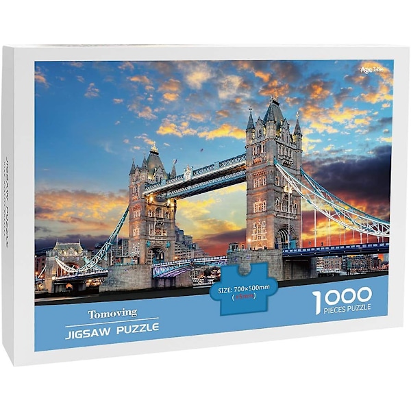 1000 brikker puslespill for voksne - London Tower Bridge vanskelig og utfordrende