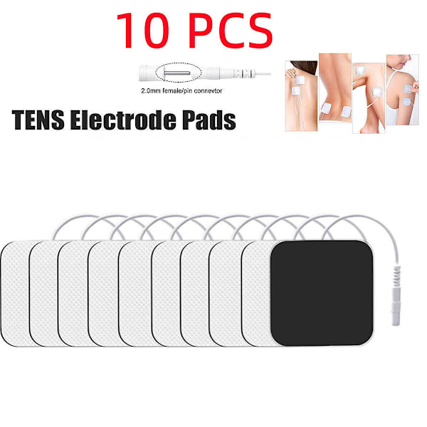 10 stk. Erstatnings TENS Elektrode Pads EMS For Intensity Twin Stim III Enhet