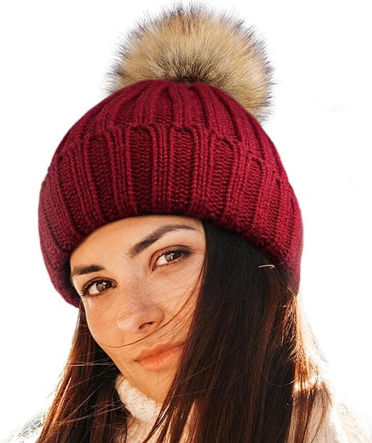 Termiske varme vinterhatte med pompon