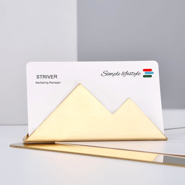 2-pack visitkortshållare, Guld visitkortsställ, kortdisplayställ för skrivbordstillbehör för hemmakontor