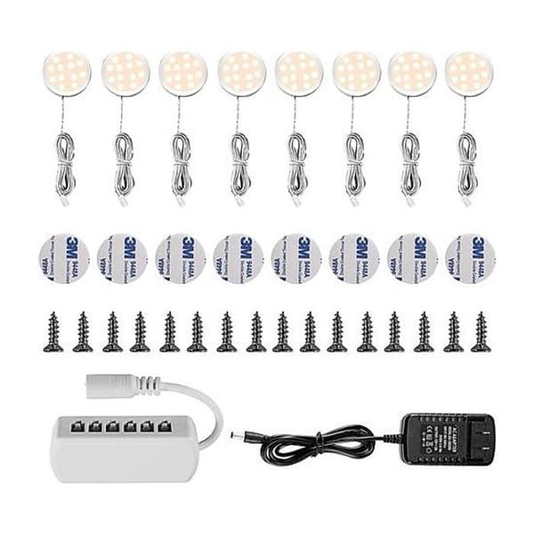LED-underskåpsbelysning, infälld spotlight för kök, varmvit 3000K (8-pack) [Klass A+]