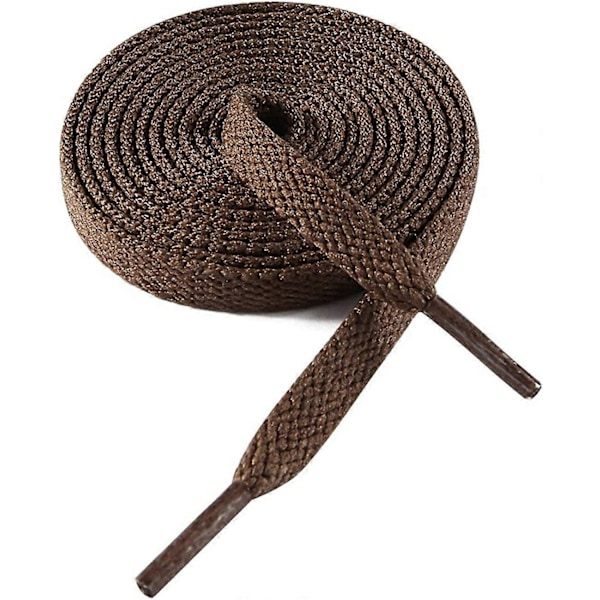 Litteät Kengännauhat Tennareihin 8mm Leveät Kengännauhat Tennareihin Premium Tennarikengännauhat Korvaavat Nauhat Urheilukenkien Nauhoiksi Brown 24-  ( 60 cm )