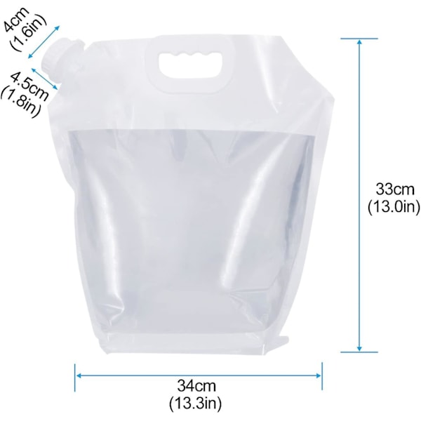 Hopfällbar Vattentank Behållare 4 Pack 5l Bpa Fri Plast Vattenbärare Bärbar Vattentank Lätt Platsbesparande Utomhus Fällbar Vattenpåse För S