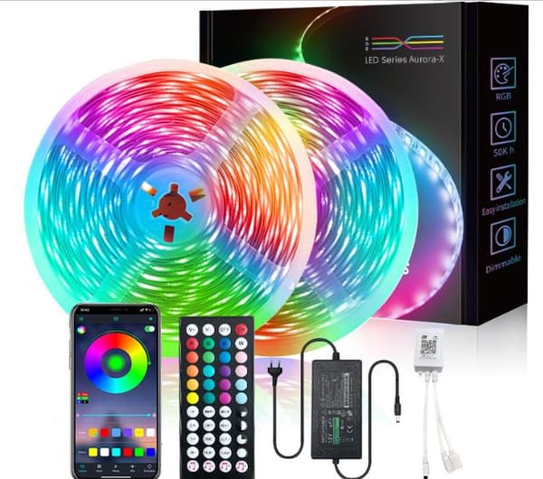 20m LED-lys Bluetooth Rgb-lys LED-båndlys