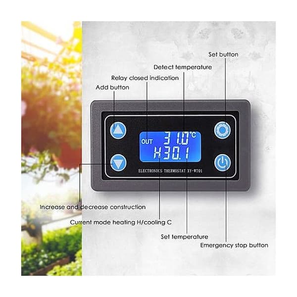6-30V Digital Temperaturregulator LCD-display Termostat Kontrolmodul Præcisionskøling Varmepanel