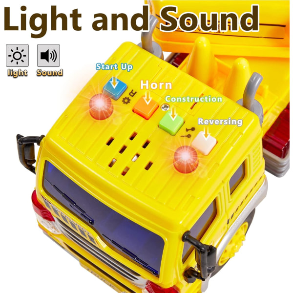 Byggebil for barn med lyd og lys Traktor Strandleketøy Byggebilgave for barn Gutt Jente 3 4 5 6 år gammel
