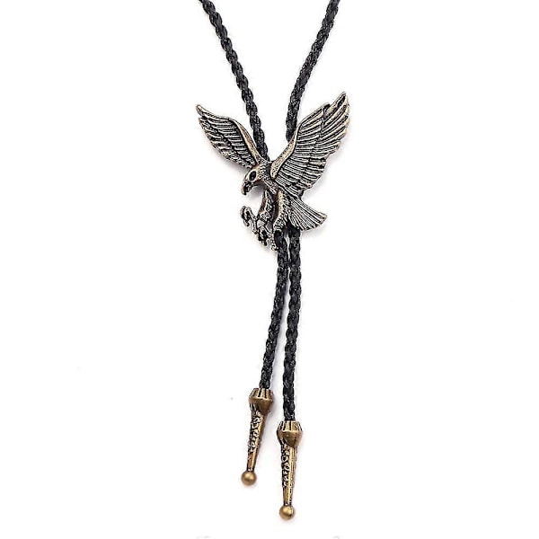 Cowboy Western Slips Bolo Tie För Män Vintage Sköld Med Handgjort Läder
