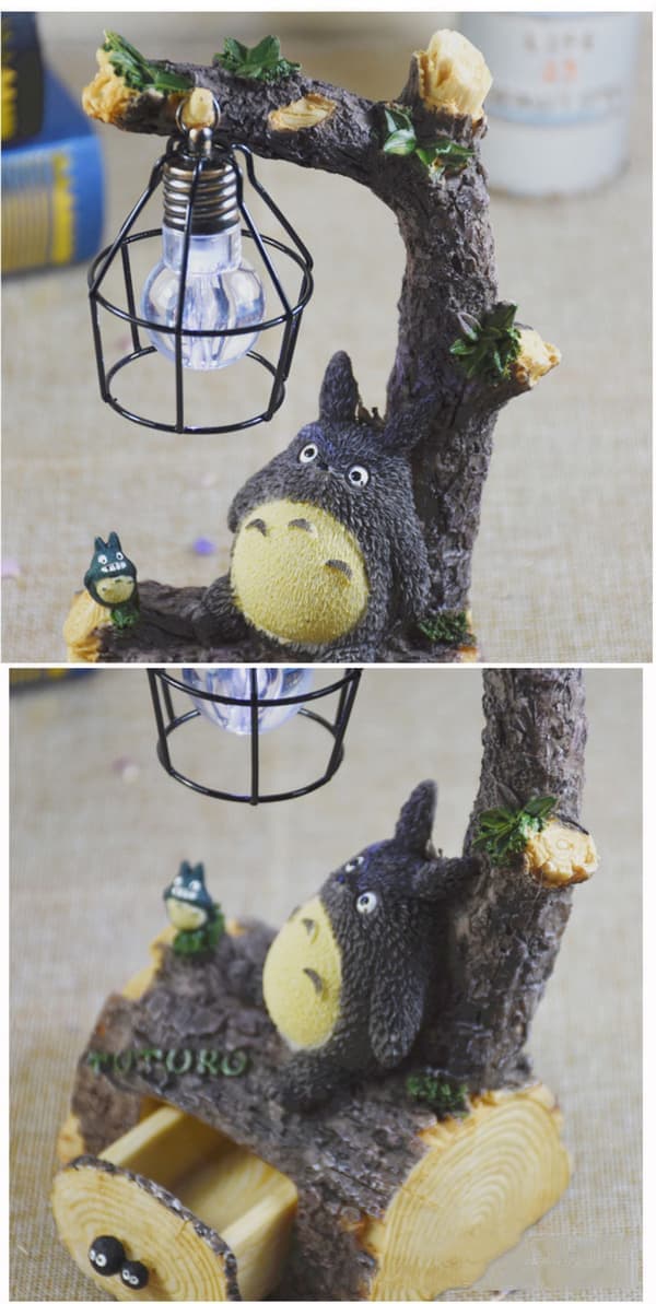 2 stk. trehus Totoro liten nattlampe B