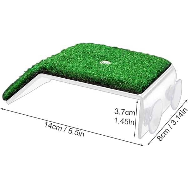 Baskingplattform för gräsmatta, sköldpaddsramp, viloterrass för reptilstege, simulering av grässköldpaddsramp för sköldpaddstank(storlek:S)