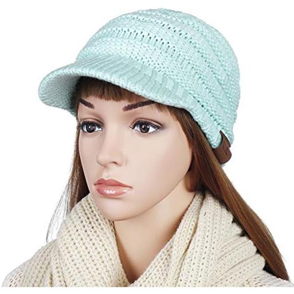 Talvinen lämmin poninhäntäpipo Light blue