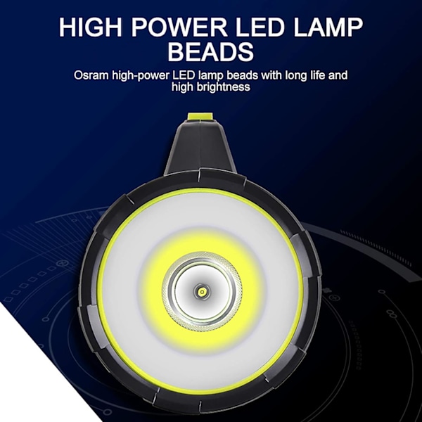LED Super Lysstærk Genopladelig Lommelygte - 2 Tilstande LED Søgelys 1200mAh Håndlygte Bærbar LED Søgelys Lanterne Udendørs Nødsituation