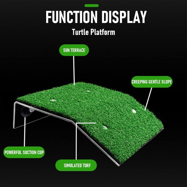 Græsplæne Skildpadde Solbadsplatform, Skildpadde Rampe Reptil Stige Hvile Terrasse, Simuleret Græs Skildpadde Rampe til Skildpadde Tank (størrelse: S)